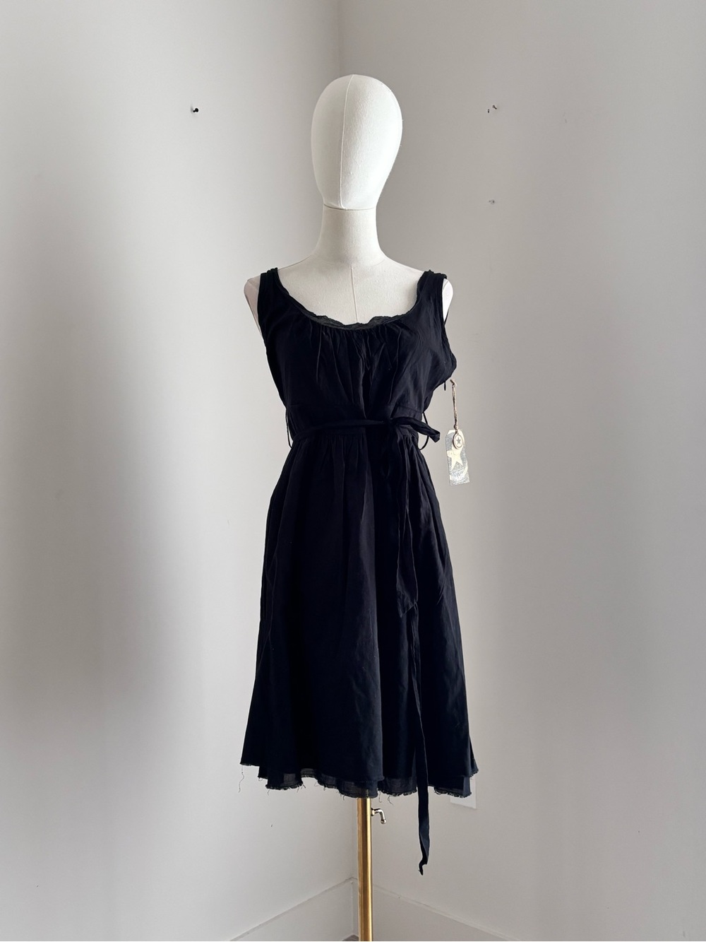 NWT Converse One Star Black Frayed Edge Tie Waist Sundress Size 6